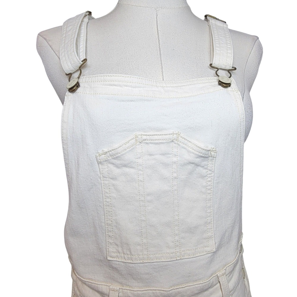 Mother The Patch Pocket Overalls Ankle S Cream Oatmeal Coastal Cottagecore Boho - Picture 5 of 13